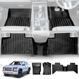 3D Floor Mats for Mitsubishi Triton MV Double Cab 2024-Onwards Heavy Duty All Weather Car Carpet Liner Set Accessories
