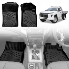 3D Floor Mats for Mitsubishi Triton MQ MR Single Cab 2015-2024 All-Weather Heavy Duty Customized Car Carpet Liners Full Set