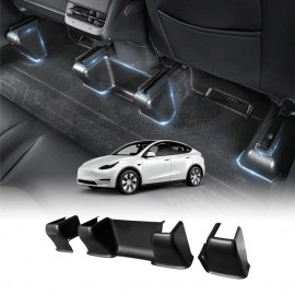 Tesla Model Y 2022-2025 Rear Under Seat Slide Rail Track Guards Pad Cover Protector Anti-Kick Corner Protection