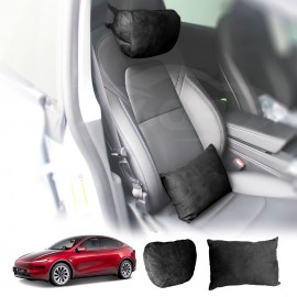 Black Support Pillow Set for Tesla Model Y Juniper 2025-Onwards Car Seat Neck Waist Lumbar Rest Headrest Cushion Accessories