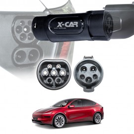 Tesla Model Y L 6-Seat 2026-Onwards Charging Adapter Type 1 to Type 2 Connector SAE J-1772 to IEC62196 32A 250V AC IP54