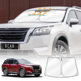 WindScreen Sun Shade for Nissan Pathfinder R53 2022-2025 Blocks UV Rays Foldable Custom Wind Screen Sun Visor Protector