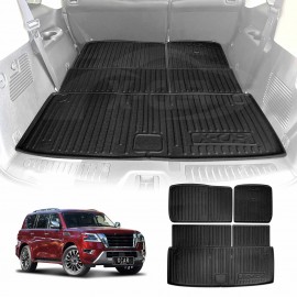 Boot Liners for Nissan Patrol 2012-Onwards Y62 Series All Weather Heavy Duty Cargo Trunk Cover Mats Luggage Tray 3 Pcs Version