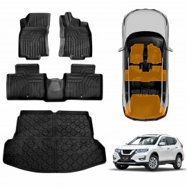 3D Floor Mats Boot Liner Set for Nissan X-trail Xtrail T32 2013-2022 All Weather Heavy Duty Cargo Car Trunk Luggage Tray