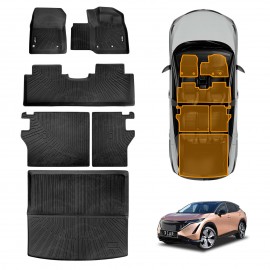 Floor Mats Boot Liner Set for Nissan Ariya 2023-Onwards Heavy Duty All Weather Car Trunk Cargo Kick Back Seat Cover
