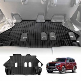 Third Row Seat Floor Mat for Nissan Patrol 2012-Onwards Y62 Series Heavy Duty All Weather Car Mats Carpet Liner Set