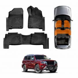Front Rear Floor Mats for Nissan Patrol 2012-Onwards Y62 Series Heavy Duty All Weather Car Mats Carpet Liner Set
