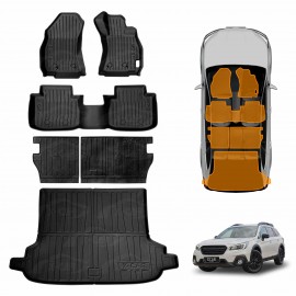 Floor Mats Boot Liner Set for Subaru Outback 2015-2020 All Weather Heavy Duty Car Trunk Cargo Kick Back Seat Protector Cover