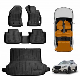3D Floor Mats Boot Liner Set for Subaru Outback 2015-2020 All Weather Heavy Duty Cargo Car Trunk Luggage Tray