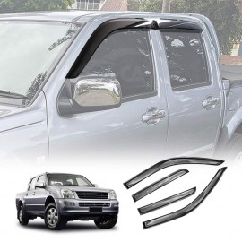 Weathershields for Holden Rodeo 2003-2008 RA Series Dual Cab Car Weather Shields Wind Deflectors Window Sun Visor 4-Piece Set