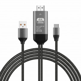 4K USB Type C 3.1 Male to HDMI Male Adapter Converter with Charging Cable For Samsung Galaxy S9 S10 S20 Note 9 10