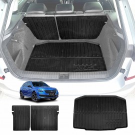 Boot Liner Kick Mats Set for SKODA Kamiq 2020-Onwards All Weather Heavy Duty Cargo Car Trunk Back Seat Protector