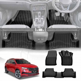 3D Floor Mats for SKODA Karoq 2018-Onwards Heavy Duty All Weather Car Mats Carpet Liner Set