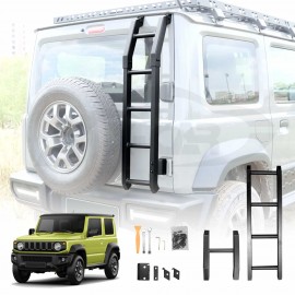 Rear Ladder for Suzuki Jimny 3-Door 2018-Onwards Protective Frame Tailgate Step Climbing Rack Exterior Accessories Aluminum Alloy Black