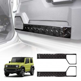 Anti Kick Car Door Panel For Suzuki Jimny 3-Door 2018-Onwards Steel Protective Side Edge Protector Cover Guard Carbon Fibre Style