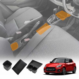 Centre Console Organizer Set for Suzuki Swift 3rd Gen 2017-2024 Armrest Tray Cup Holder Storage Box Interior Accessories