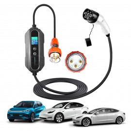 Type 2 Portable EV Charger 32 Amp 7KW 3 Pin 5 Meters for Tesla Model 3 Model Y BYD ATTO3 Polestar MG EV