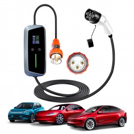 Type 2 Portable EV Charger 32 Amp 7KW 3 Pin 5 Meters for Tesla Model 3 Model Y BYD ATTO3 Polestar MG EV