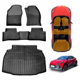3D Floor Mats Boot Liner for Toyota CHR C-HR 2024-Onwards All Weather Heavy Duty Cargo Car Trunk Luggage Tray