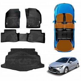 3D Floor Mats Boot Liner for Toyota Corolla Hatchback ZR Hybrid 2018-2025 All Weather Heavy Duty Cargo Car Trunk Luggage Tray