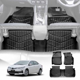 3D Floor Mats for Toyota Corolla Sedan 2013-2019 Heavy Duty All Weather Car Mats Carpet Liner Set