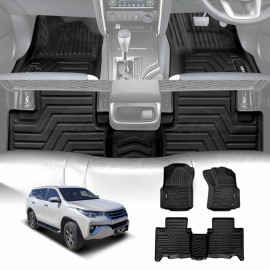 Front Rear Floor Mats for Toyota Fortuner 2015-Onwards Heavy Duty All Weather Car Mats Carpet Liner Set