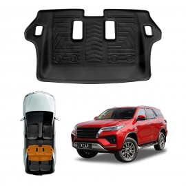 3D Third Row Seat Floor Mat for Toyota Fortuner 2015-Onwards Heavy Duty All Weather Car Mats Carpet Liner