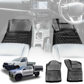 3D Heavy Duty All Weather Car Front Floor Mats Carpet Liner for Toyota Hilux Auto Single / Extra Cab 2016-2025
