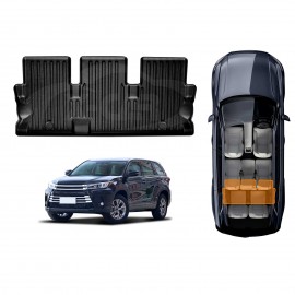 Third Row Seat Floor Mats for Toyota Kluger 2014-2021 Heavy Duty All Weather Car Mats Carpet Liner Set