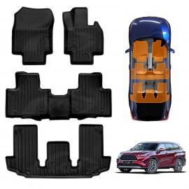 3D Floor Mats for Toyota Kluger 2021-2025 Heavy Duty All Weather Car Mats Carpet Liner Set