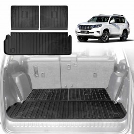 Boot Liners for Toyota Prado 150 Series 7 Seats 2009-2024 All Weather Heavy Duty Cargo Trunk Mat Luggage Tray Car Accessories 3 Pcs Set