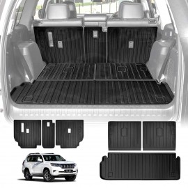 Boot Liners Kick Mats Set for Toyota Prado 150 Series 7 Seats 2009-2024 All Weather Heavy Duty Cargo Car Trunk Back Seat Protector