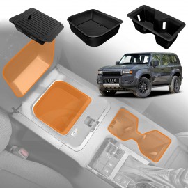 Centre Console Organizer Tray for Toyota Prado 250 Series with Cool Box 2024-Onwards Armrest Storage Box Cup Holder Car Accessories