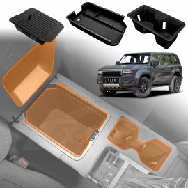 Centre Console Organizer Tray for Toyota Prado 250 Series GX/GXL without Cool Box 2024-Onwards Armrest Storage Box Cup Holder Car Accessories
