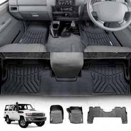 3D Floor Mats for Toyota Landcruiser 70/79/76 Series Dual Cab 2012-2022 Customized Heavy Duty All Weather Car Mat Floor Liner Full Set Carpet