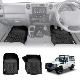 3D Front Floor Mats for Toyota Land Cruiser 78 Series Troop Carrier 2012-Onwards Heavy Duty All Weather Car Mats Carpet Liner Set