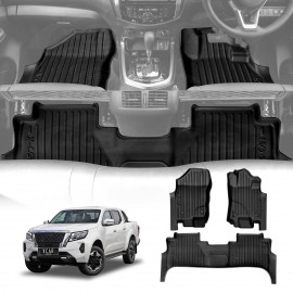 3D Floor Mats for Nissan Navara NP300 D23 Dual Cab 2015-2025 Heavy Duty All Weather Car Carpet Liner Set Accessories