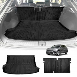 Boot Liner Kick Mats Set for Volkswagen VW T-Roc 2020-2026 All Weather Heavy Duty Cargo Car Trunk Back Seat Protector