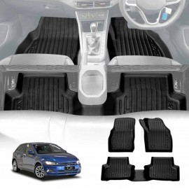 3D Floor Mats for Volkswagen Polo MK6 Hatch 2018-Onwards Heavy Duty All Weather Car Mats Carpet Liner Set