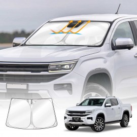 WindScreen Sun Shade for Volkswagen Amarok NF Series 2023-Onwards Dual Cab Blocks UV Rays Sun Visor Protector Foldable Sunshade