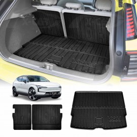 Boot Liner Set for Volvo EX30 2024-Onwards All Weather Heavy Duty Car Trunk Back Seat Protector Cargo Kick Mats