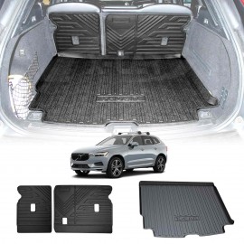 Boot Liner Back Seat Protector Combo for Volvo XC60 2017-Onwards Heavy Duty Car Kick Mats Cover Cargo