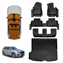 3D Floor Mats Boot Liner for Volvo XC90 Series PHEV 2015-Onwards All Weather Heavy Duty Cargo Car Trunk Luggage Tray