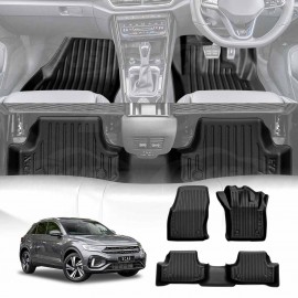 3D Floor Mats for Volkswagen VW T-Roc 2020-2026 Heavy Duty All Weather Car Mats Carpet Liner Set