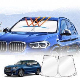 Car WindScreen Sun Shade for BMW X3 G01 2017-2024 Blocks UV Rays Sun Visor Protector Foldable Sunshade