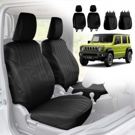 Front Seat Covers for Suzuki Jimny XL 5-Door 2023-Onwards Black Premium Vintage PU Leather Interior Accessories