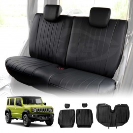 Rear Seat Covers for Suzuki Jimny XL 5-Door 2023-Onwards Black Premium Vintage PU Leather Interior Accessories