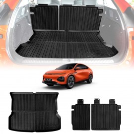 Boot Liner Set for XPeng G6 2024-Onwards All Weather Heavy Duty Car Trunk Back Seat Protector Cargo Kick Mats
