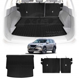 Boot Liner Back Seat Protector Combo for Nissan X-trail Xtrail T33 5 Seats 2022-2025 Heavy Duty Car Kick Mats Cover Cargo