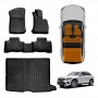 3D Floor Mats Boot Liner Set for Mercedes-Benz GLC Class 2015-2022 All Weather Heavy Duty Cargo Car Trunk Luggage Tray
